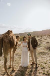 Nevada elopement with camels