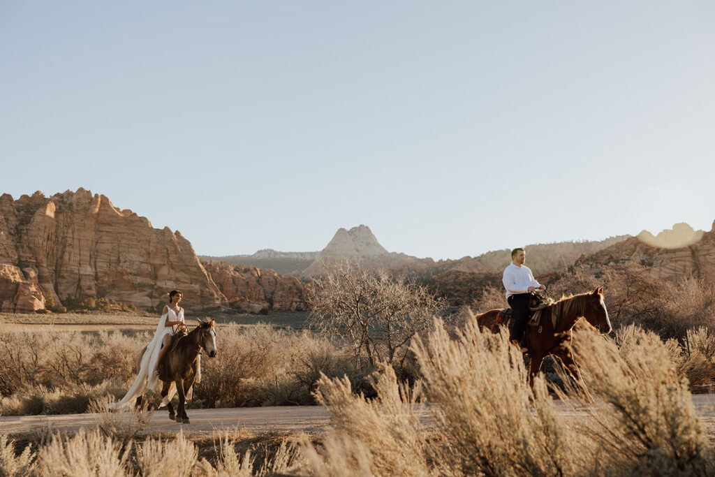 Horseback riding elopement