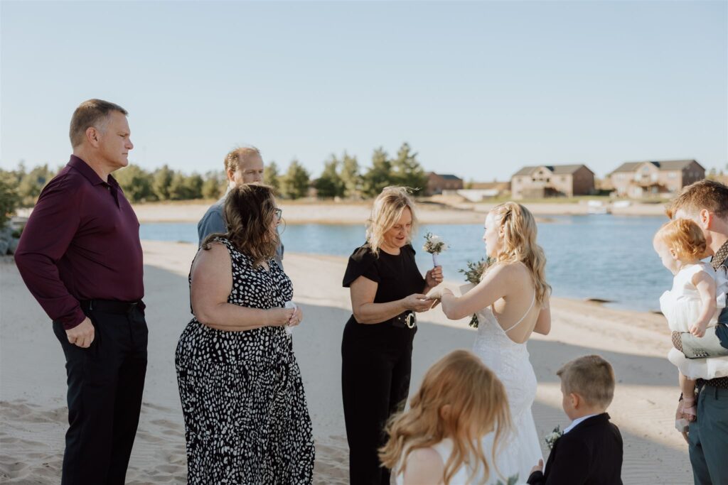 eloping with family on a beach